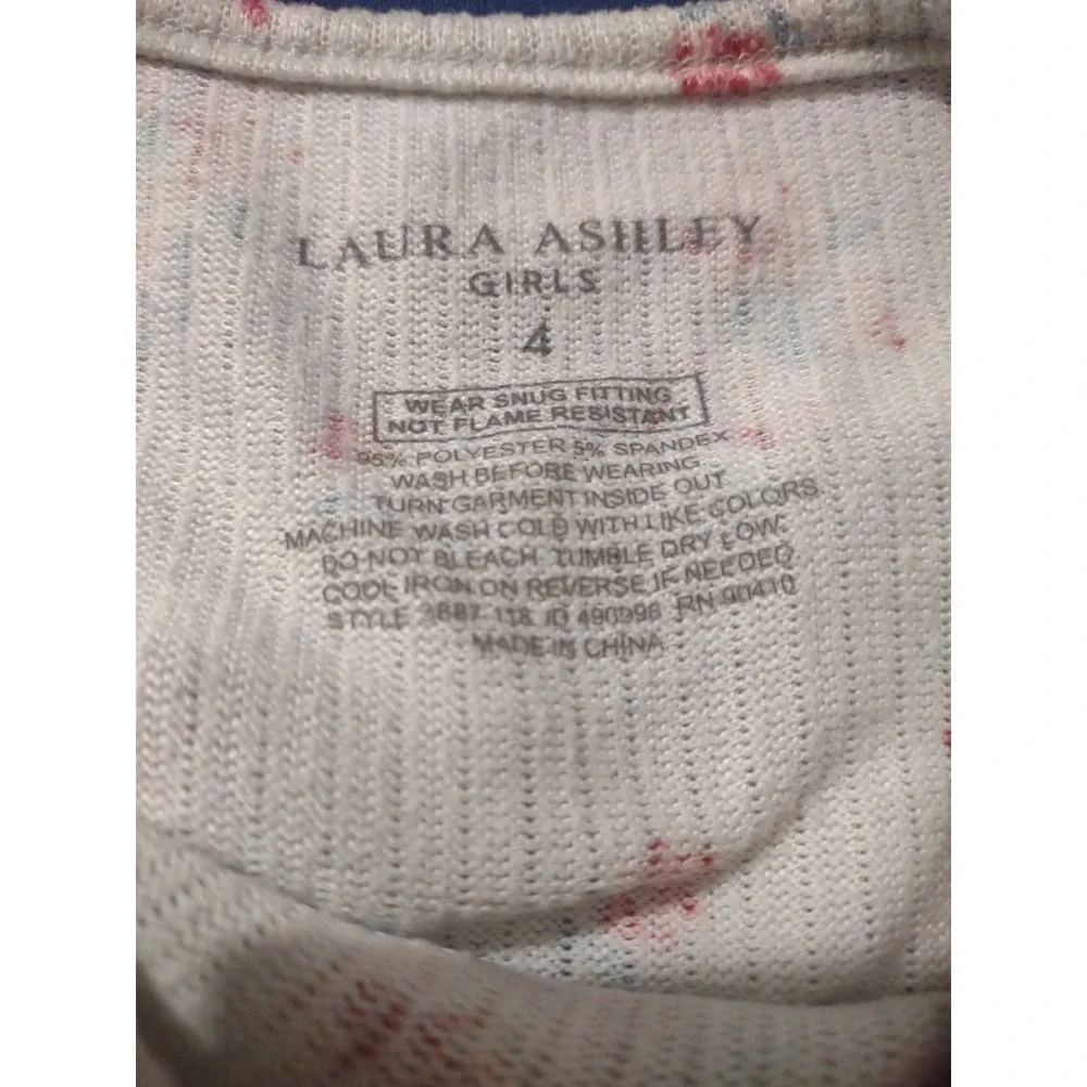VTG Laura Girl's Ashley Ribbed Floral‎ Pajama Top 4 Classic Comfort Lightweight